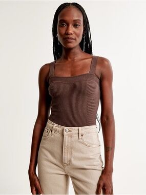Abercrombie & Fitch Chocolate Ribbed Bodysuit